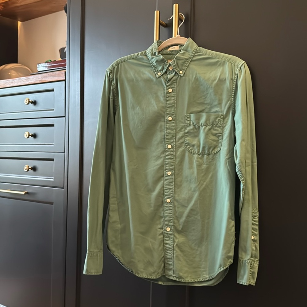 J. CREW MEN’S GREEN COTTON SHIRT